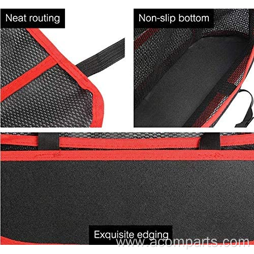 3 layer pu leather mesh organizer between seats